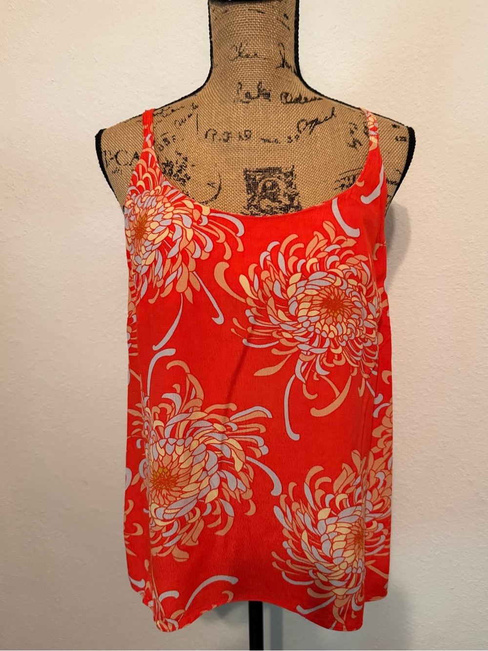 Cabi Women’s #777 Lovely Day Mum Orange Floral Cami Top medium